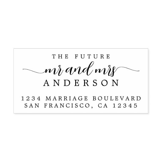 シック・スクリプト未来ミセス結婚ズ差出人住所 セルフインキングスタンプ (デザイン)