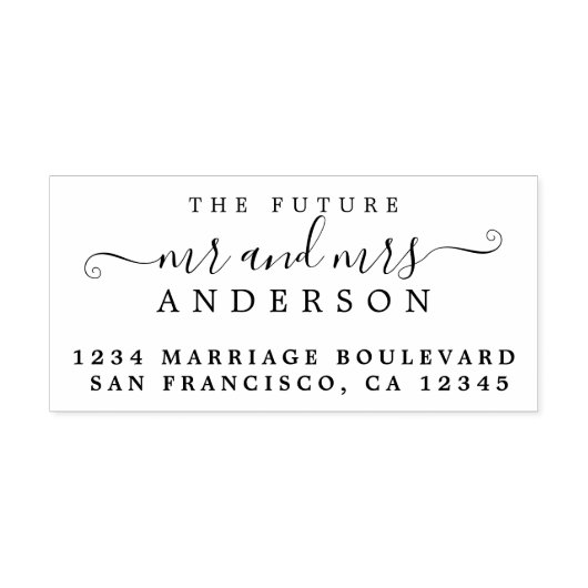 シック・スクリプト未来ミセス結婚ズ差出人住所 セルフインキングスタンプ (デザイン)