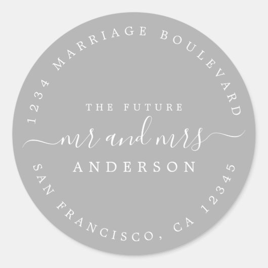 シック・スクリプト未来ミセス結婚ズ差出人住所 ラウンドシール (正面)