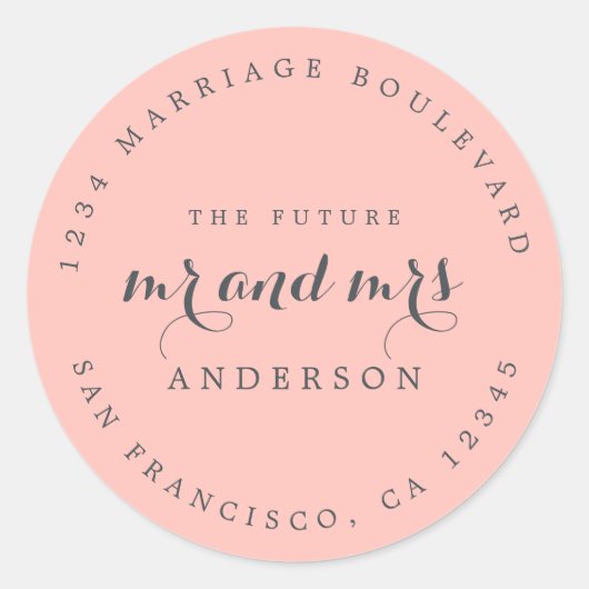 シック・スクリプト未来ミセス結婚ズ差出人住所 ラウンドシール (正面)