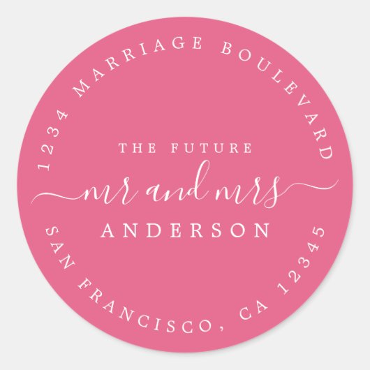 シック・スクリプト未来ミセス結婚ズ差出人住所 ラウンドシール (正面)