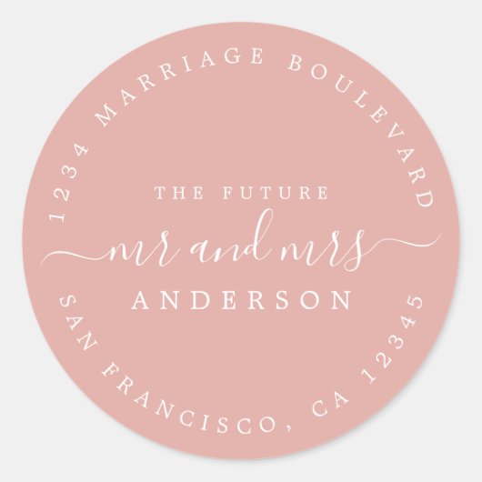 シック・スクリプト未来ミセス結婚ズ差出人住所 ラウンドシール (正面)