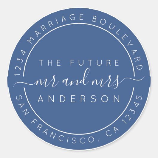 シック・スクリプト未来ミセス結婚ズ差出人住所 ラウンドシール (正面)