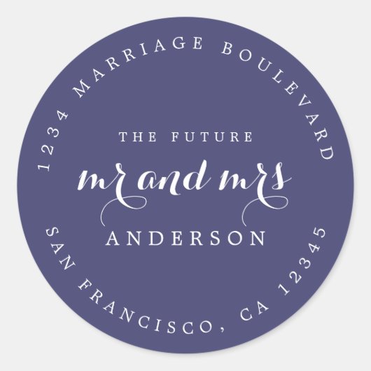 シック・スクリプト未来ミセス結婚ズ差出人住所 ラウンドシール (正面)