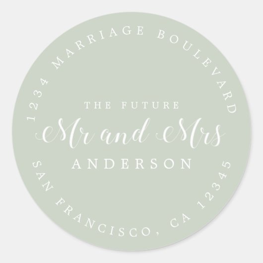 シック・スクリプト未来ミセス結婚ズ差出人住所 ラウンドシール (正面)