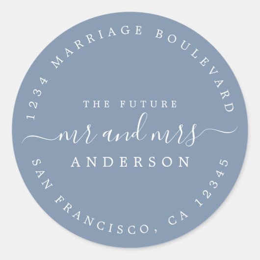 シック・スクリプト未来ミセス結婚ズ差出人住所 ラウンドシール (正面)