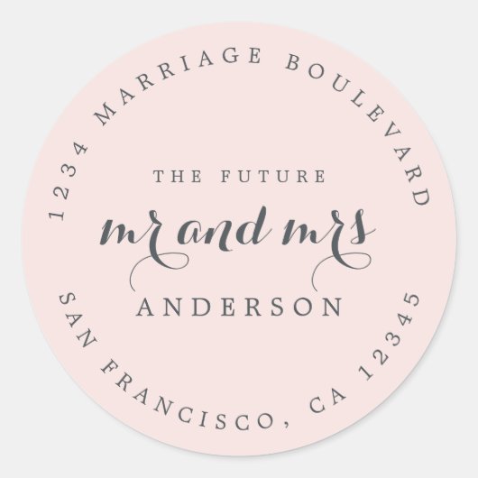 シック・スクリプト未来ミセス結婚ズ差出人住所 ラウンドシール (正面)