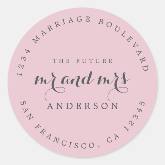 シック・スクリプト未来ミセス結婚ズ差出人住所 ラウンドシール (正面)