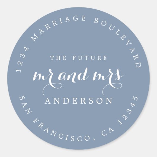 シック・スクリプト未来ミセス結婚ズ差出人住所 ラウンドシール (正面)