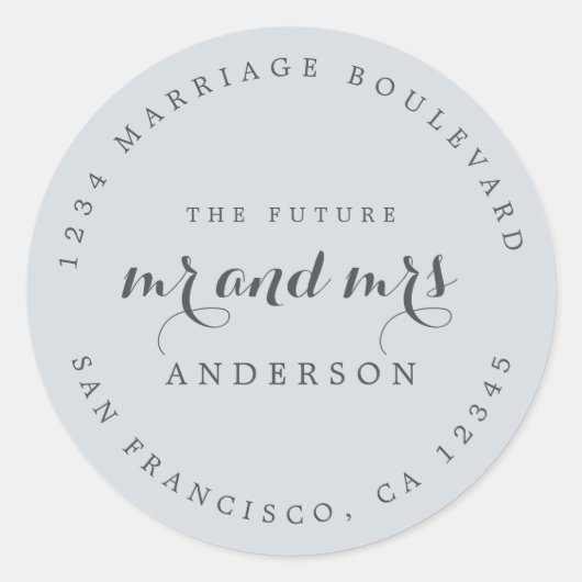 シック・スクリプト未来ミセス結婚ズ差出人住所 ラウンドシール (正面)