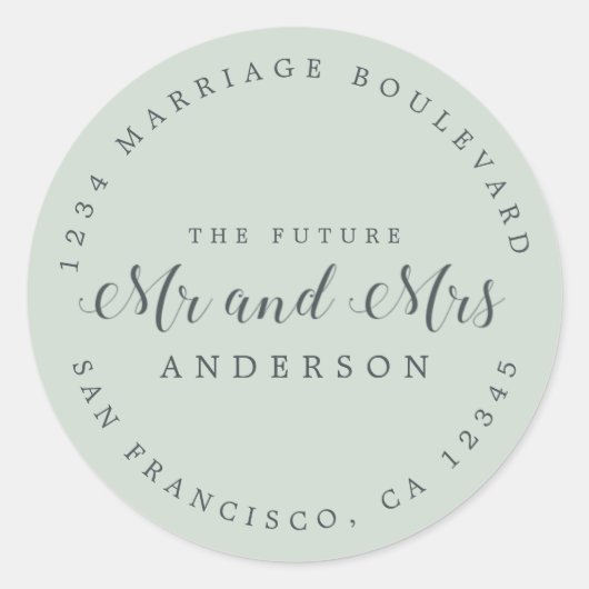 シック・スクリプト未来ミセス結婚ズ差出人住所 ラウンドシール (正面)