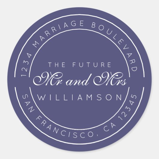 シック・スクリプト未来ミセス結婚ズ差出人住所 ラウンドシール (正面)