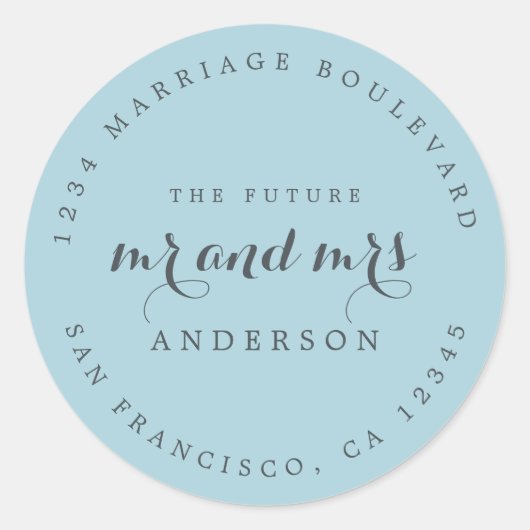 シック・スクリプト未来ミセス結婚ズ差出人住所 ラウンドシール (正面)