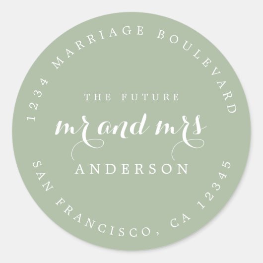 シック・スクリプト未来ミセス結婚ズ差出人住所 ラウンドシール (正面)