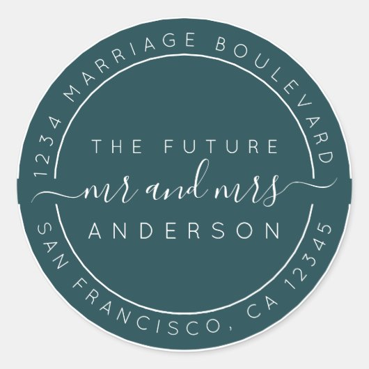 シック・スクリプト未来ミセス結婚ズ差出人住所 ラウンドシール (正面)