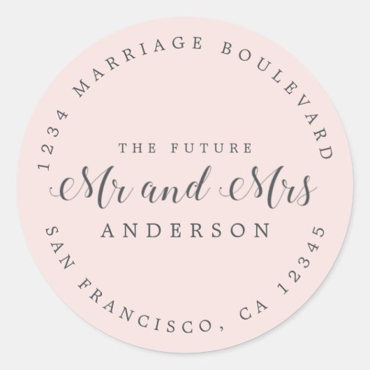 シック・スクリプト未来ミセス結婚ズ差出人住所 ラウンドシール (正面)