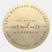 シック・スクリプト未来ミセス結婚ズ差出人住所 ラウンドシール (正面)