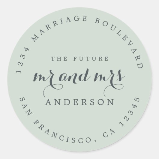 シック・スクリプト未来ミセス結婚ズ差出人住所 ラウンドシール (正面)