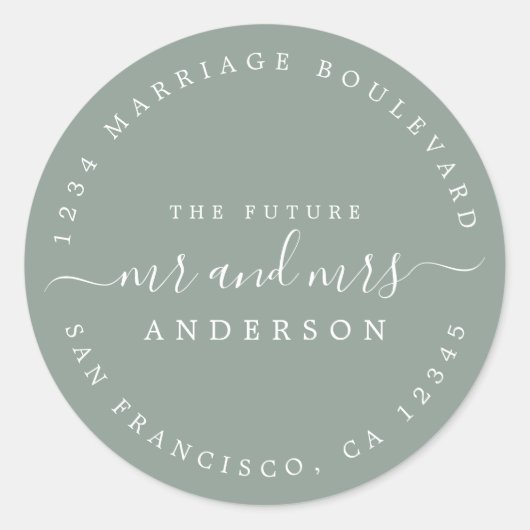 シック・スクリプト未来ミセス結婚ズ差出人住所 ラウンドシール (正面)