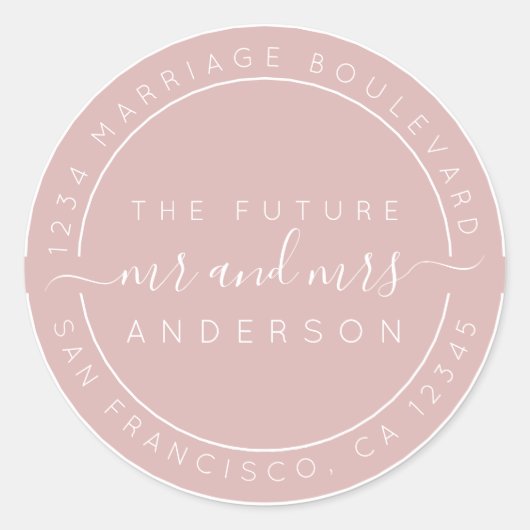 シック・スクリプト未来ミセス結婚ズ差出人住所 ラウンドシール (正面)