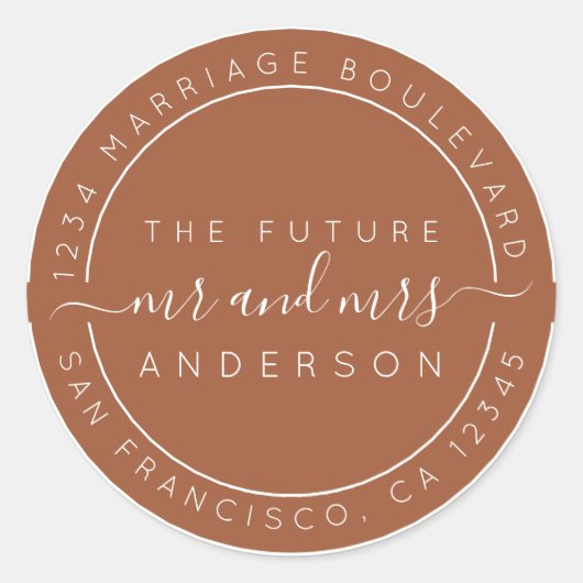 シック・スクリプト未来ミセス結婚ズ差出人住所 ラウンドシール (正面)