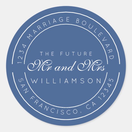 シック・スクリプト未来ミセス結婚ズ差出人住所 ラウンドシール (正面)