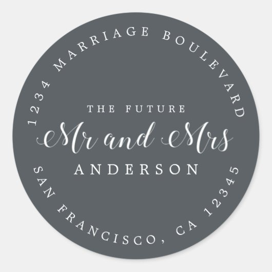 シック・スクリプト未来ミセス結婚ズ差出人住所 ラウンドシール (正面)