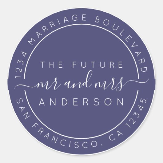 シック・スクリプト未来ミセス結婚ズ差出人住所 ラウンドシール (正面)
