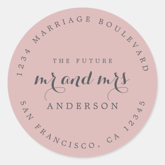 シック・スクリプト未来ミセス結婚ズ差出人住所 ラウンドシール (正面)