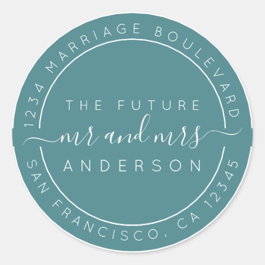 シック・スクリプト未来ミセス結婚ズ差出人住所 ラウンドシール (正面)