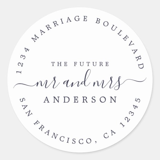 シック・スクリプト未来ミセス結婚ズ差出人住所 ラウンドシール (正面)