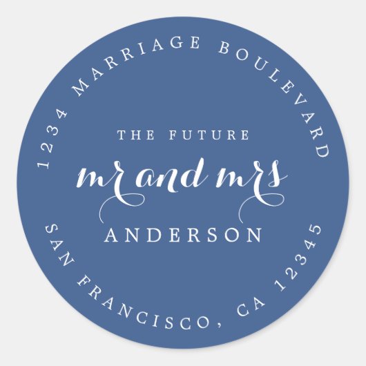 シック・スクリプト未来ミセス結婚ズ差出人住所 ラウンドシール (正面)