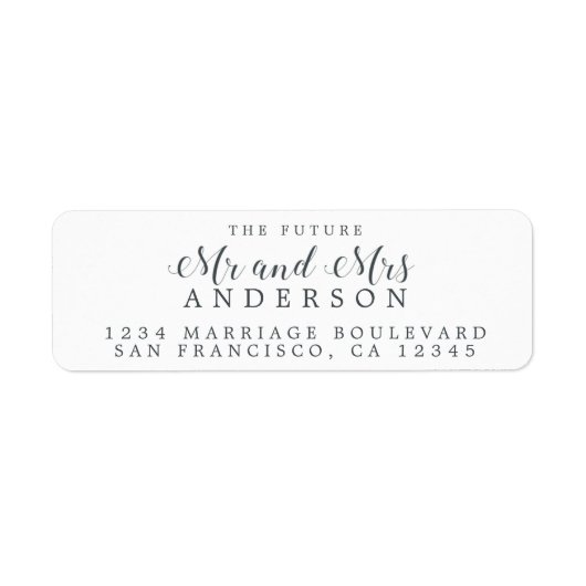 シック・スクリプト未来ミセス結婚ズ差出人住所 ラベル (正面)