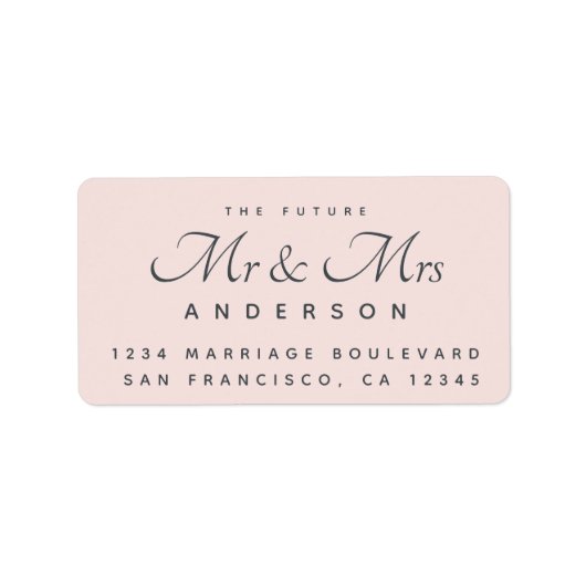 シック・スクリプト未来ミセス結婚ズ・アドレス ラベル (正面)