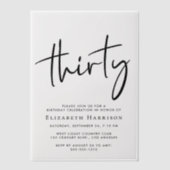 シック・スクリプト30th誕生日パーティー ベラム紙招待状 (正面)