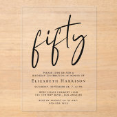 シック・スクリプト50th誕生日パーティー アクリル招待状 (正面)