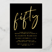 シック・スクリプト50th誕生日パーティー 箔招待状 (正面)