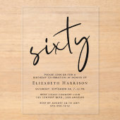 シック・スクリプト60th誕生日パーティー アクリル招待状 (正面)