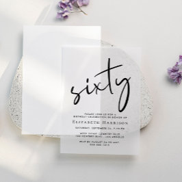 シック・スクリプト60th誕生日パーティー ベラム紙招待状