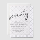 シック・スクリプト70th誕生日パーティー ベラム紙招待状 (オフセット (招待状))