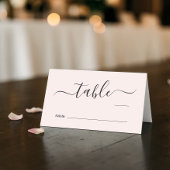 シック スクリプト ピンク 結婚式 テーブルナンバー プレイスカード