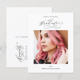シック・スクリプト・ワン・フォト卒業パーティー 案内ポストカード