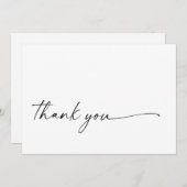 シック+スクリプモダントありがとうフラットカード (正面/裏面)