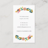 シック&スタイリッシュフローラフレッシュフラワーフォトフレーム 名刺 (裏面)