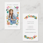 シック&スタイリッシュフローラフレッシュフラワーフォトフレーム 名刺 (正面/裏面)