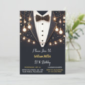 シック&スーツ賞男性大人タキシード18誕生日 招待状 (スタンド正面)