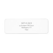 シック&ズミニマルル結婚カップル差出人住所ラベル ラベル (正面)