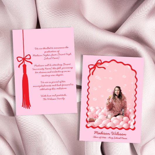 シック・タッセルボウGrad写真2025卒業 案内状