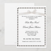 シック·タモダンウペ·サテンリボン·リハーサル·ディナー 招待状 (正面/裏面)