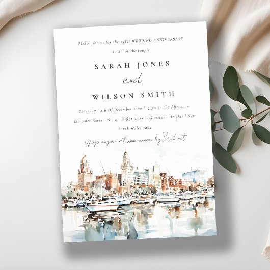 シック・タンパフロリダスカイライン結婚の記念日 招待状